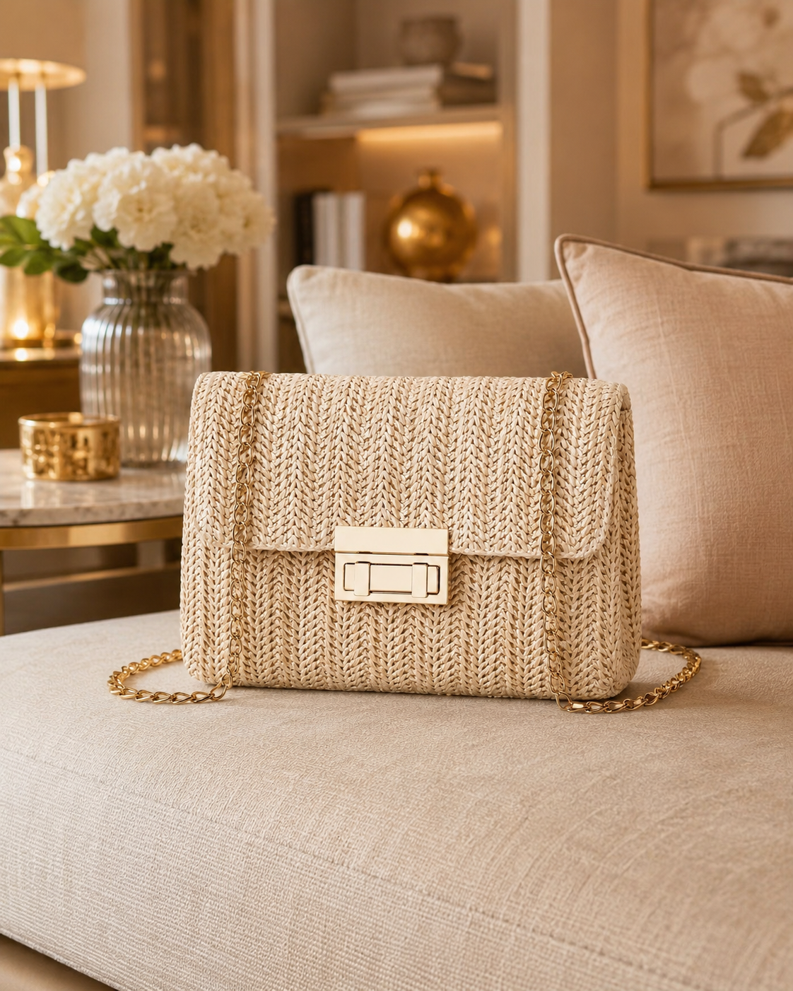 Maison LYORÉN Solange woven bag interior slot pocket