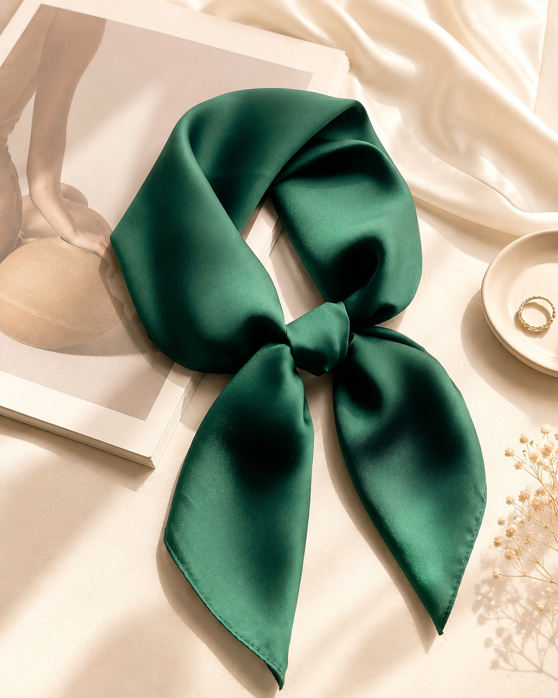 Lumière Solid Carré Scarf styling options — Maison LYORÉN