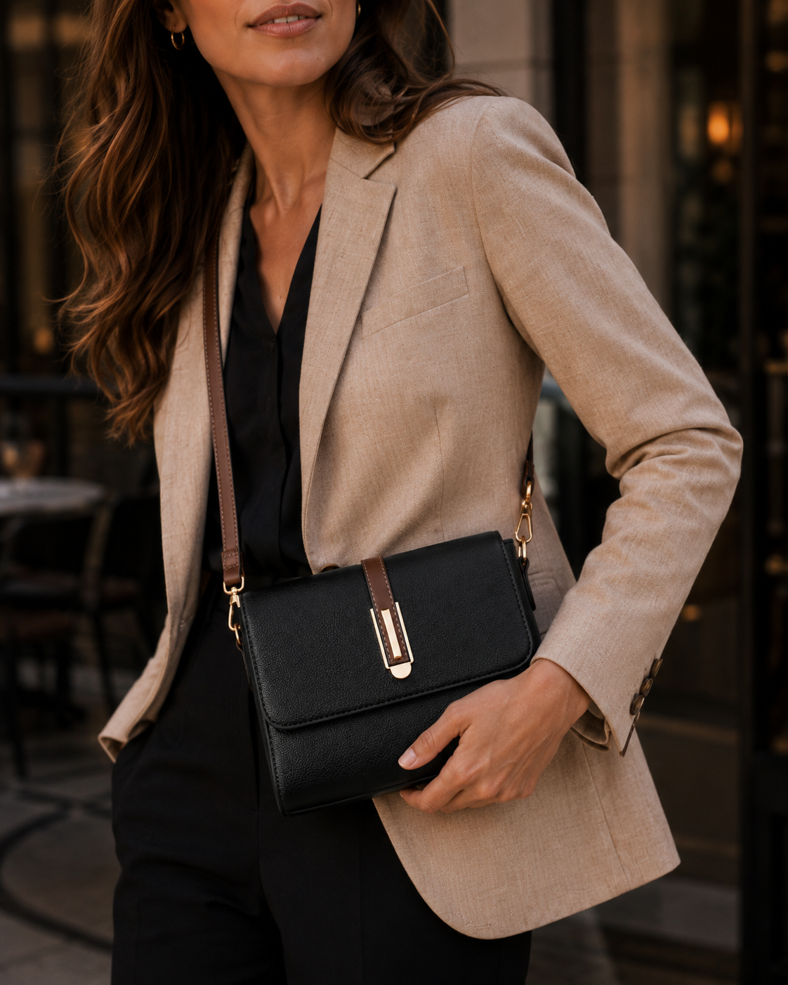 Maison LYORÉN Viviane crossbody interior cell phone pocket