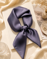 Maison LYORÉN silk-touch solid satin carré detail