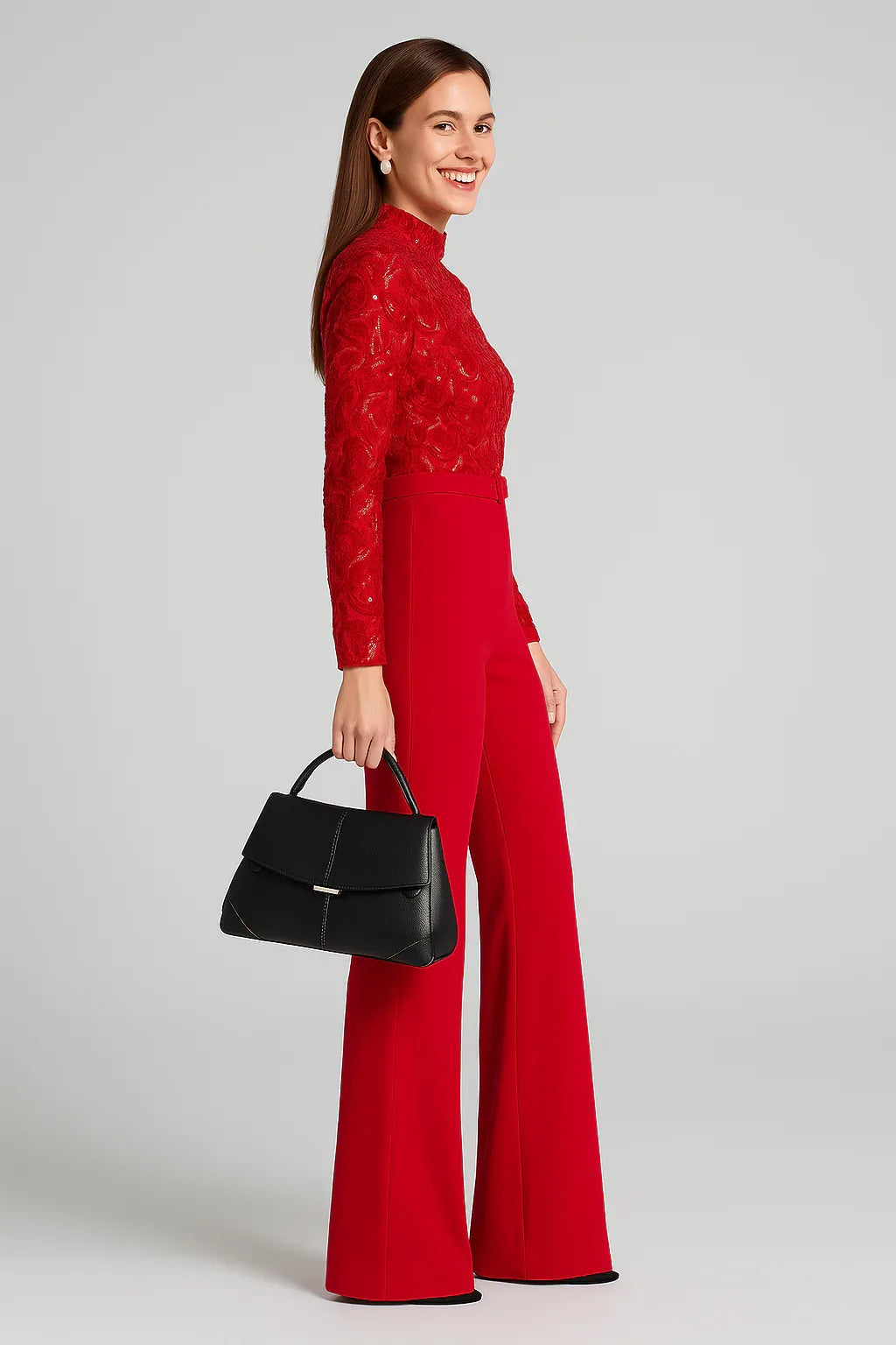 Scarlet Lace Power Jumpsuit - Maison LYORÉN
