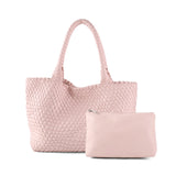 Handwoven PU leather shoulder tote bag in Brown — Maison LYORÉN