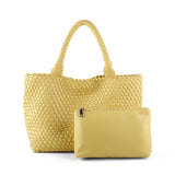 Maison LYORÉN Handwoven PU Leather Shoulder Tote | Large Women's Handbag with Inner Pouch