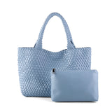 Maison LYORÉN handwoven tote travel lifestyle shot