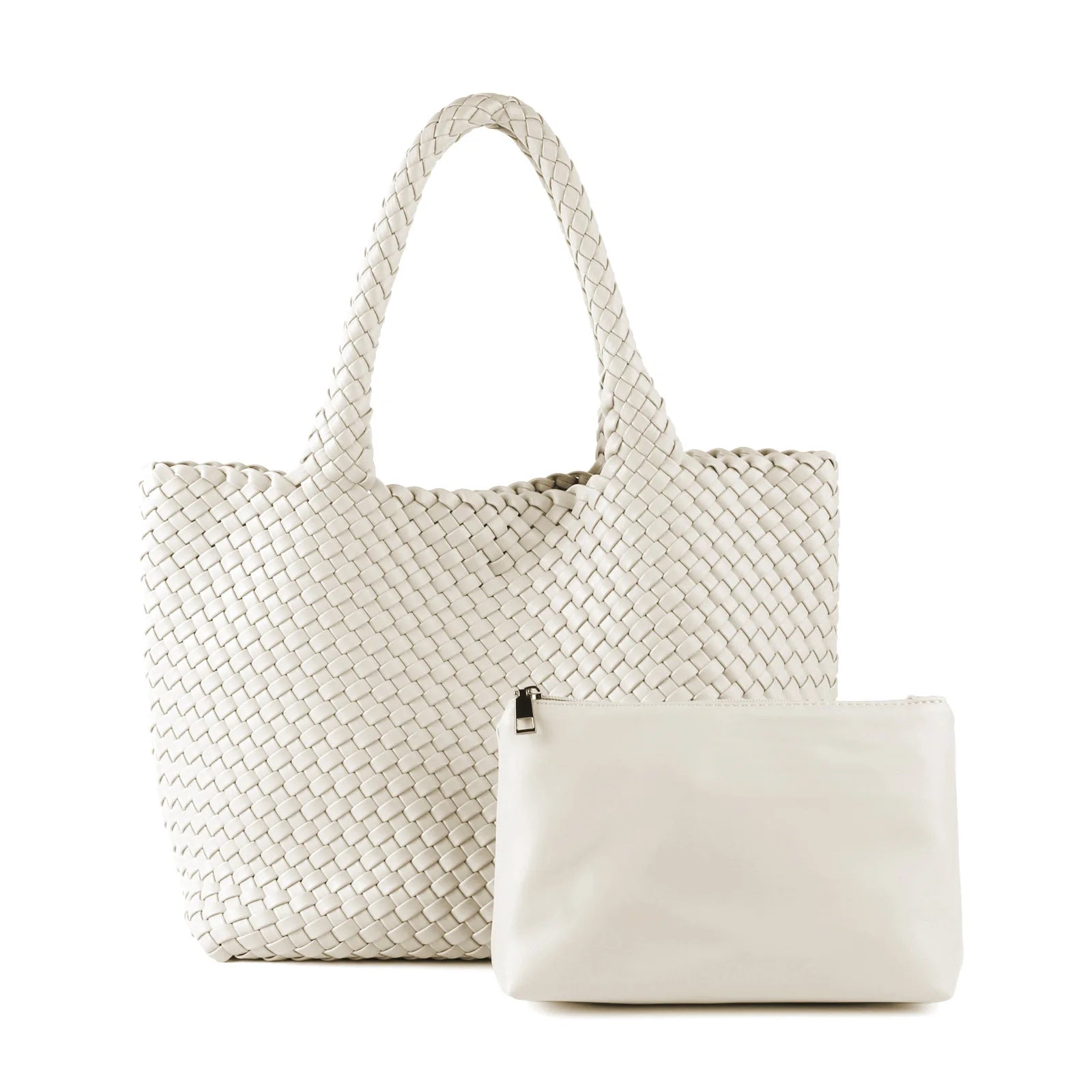 Maison LYORÉN handwoven tote zip closure and hardware detail