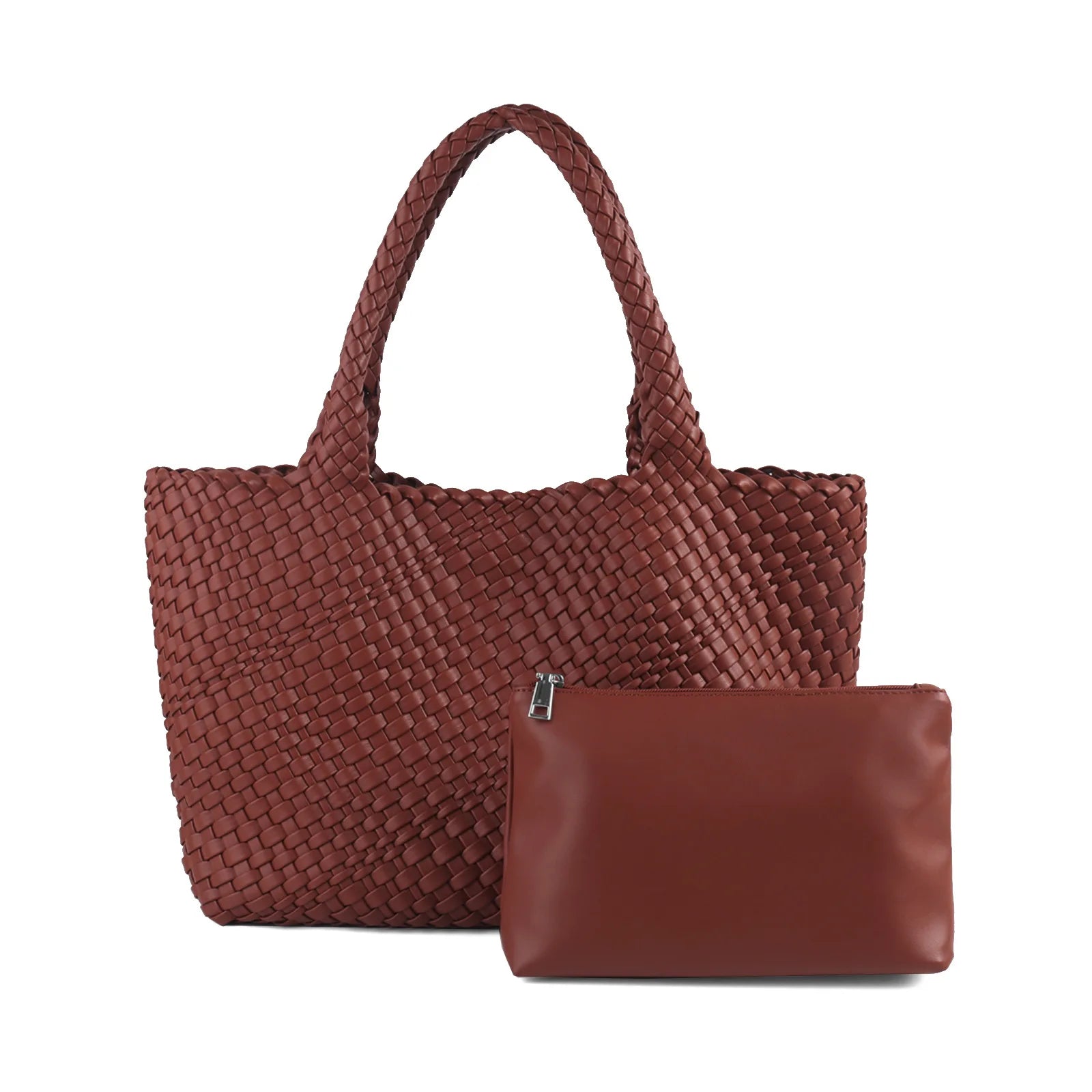 Woven pattern detail on Maison LYORÉN large tote bag