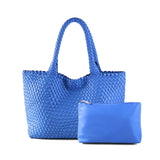 Maison LYORÉN Handwoven PU Leather Shoulder Tote | Large Women's Handbag with Inner Pouch