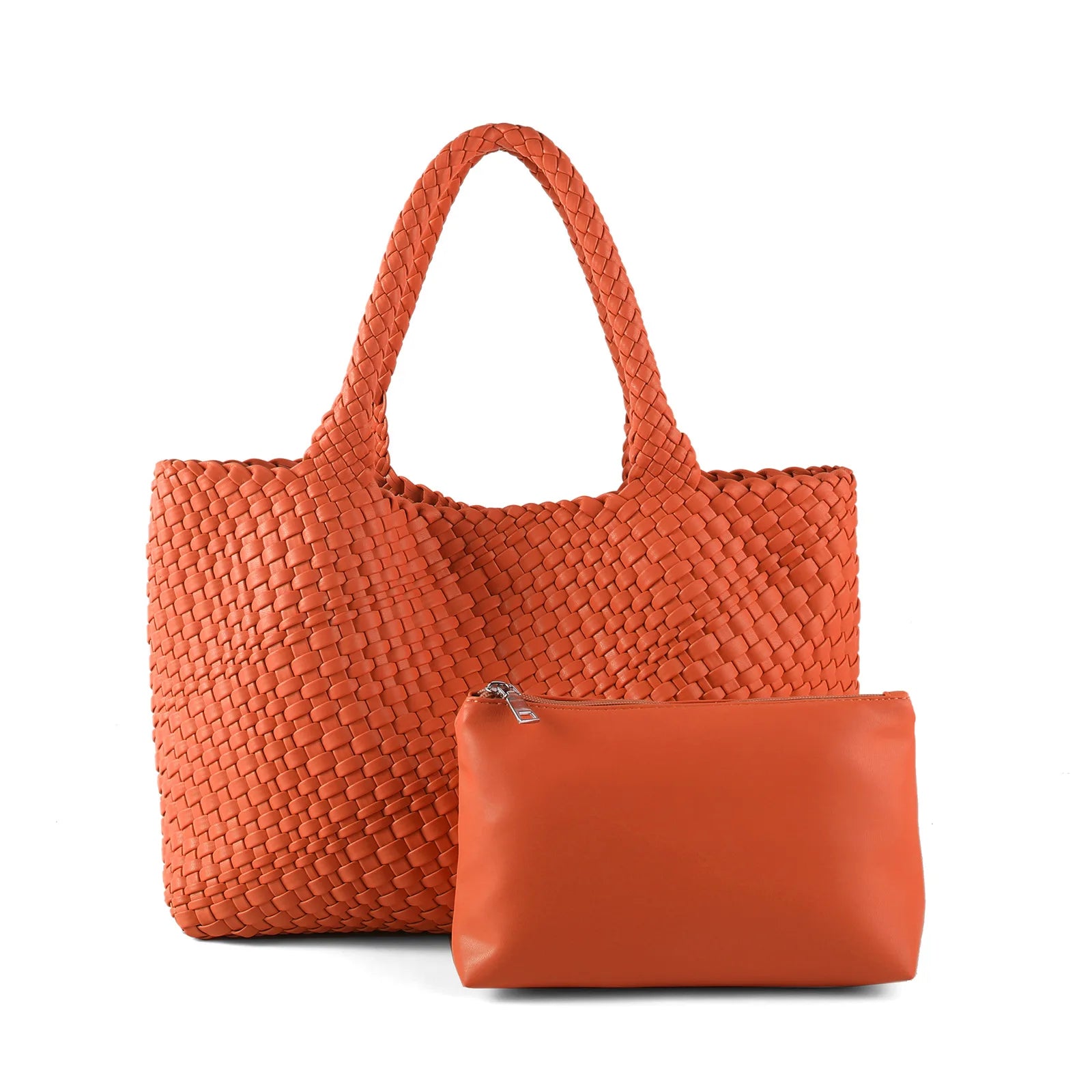 Maison LYORÉN handwoven PU tote bag back view