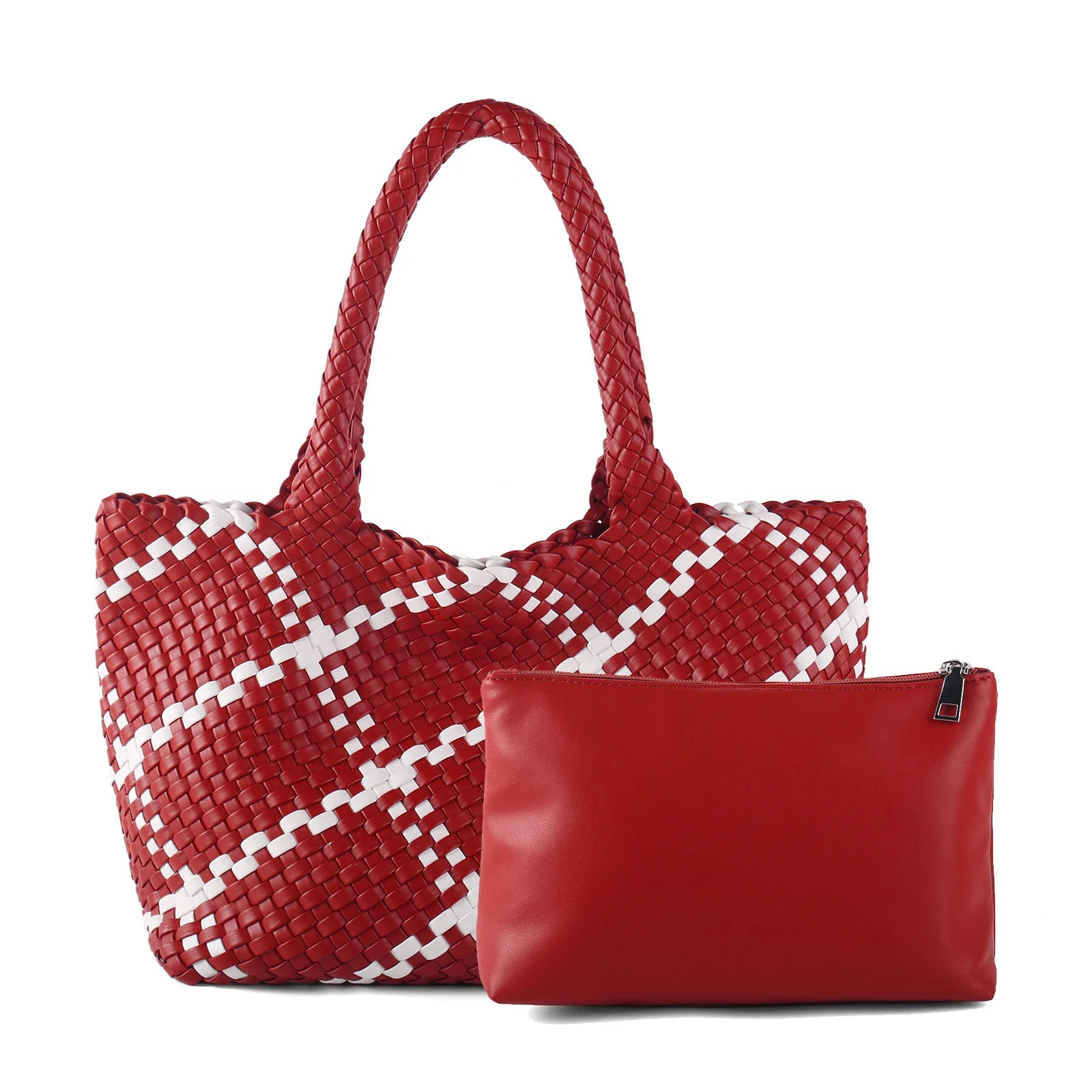 Maison LYORÉN handwoven shoulder tote in Blackish Green