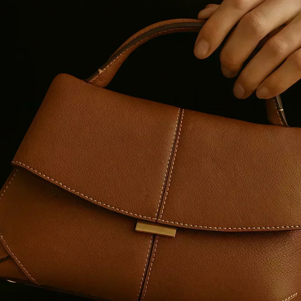 Nayomi Structured Leather Handbag - Maison LYORÉN