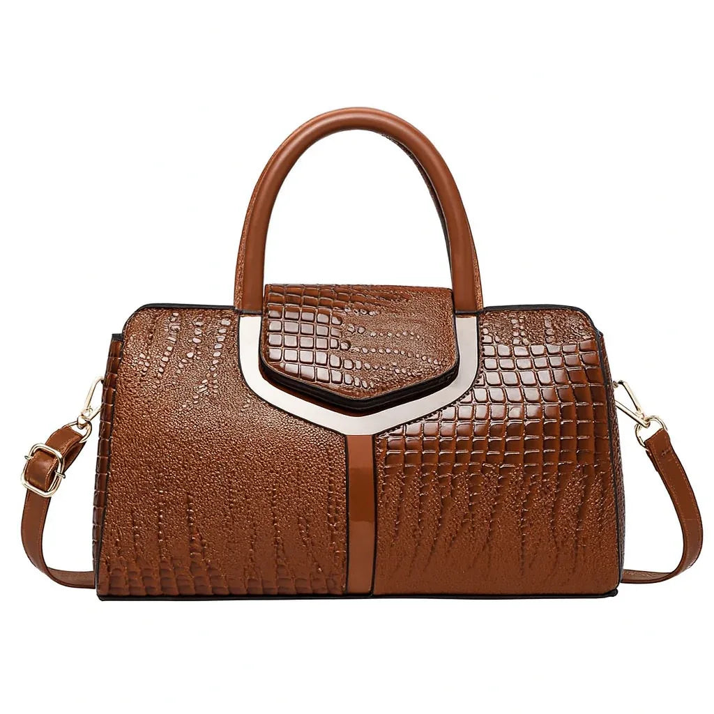 The Siena Croc-Embossed Satchel - Maison LYORÉN