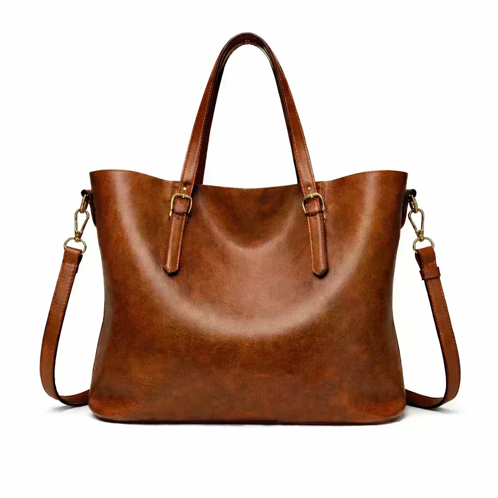 Delia Leather Tote Bag for Women – Structured Shoulder & Crossbody Handbag with Adjustable Strap - Maison LYORÉN