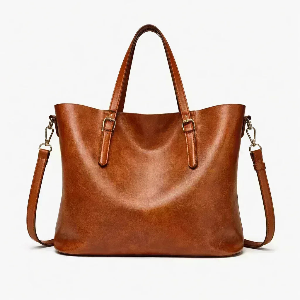 Delia Leather Tote Bag for Women – Structured Shoulder & Crossbody Handbag with Adjustable Strap - Maison LYORÉN