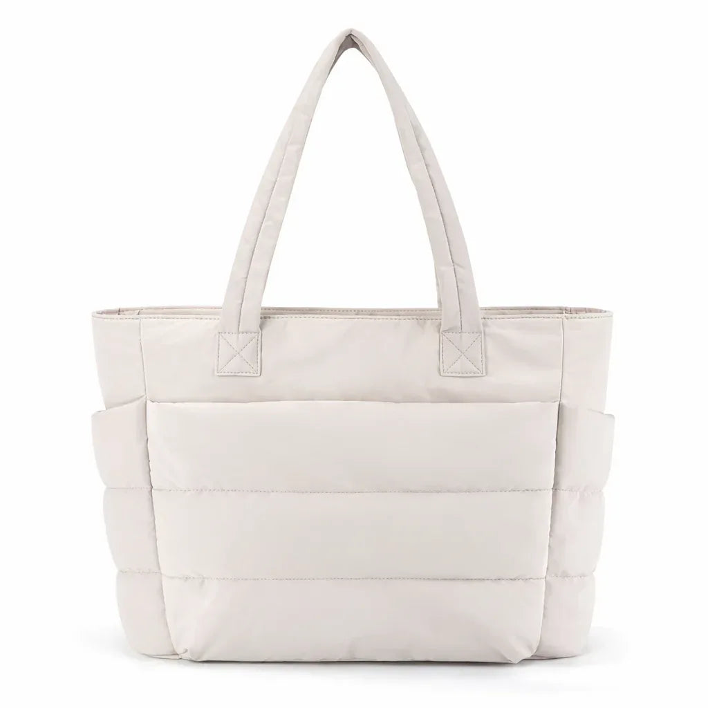 Maison Lyoren Puffer Laptop Tote Bag – Lightweight Quilted Work & Travel Bag for Women - Maison LYORÉN